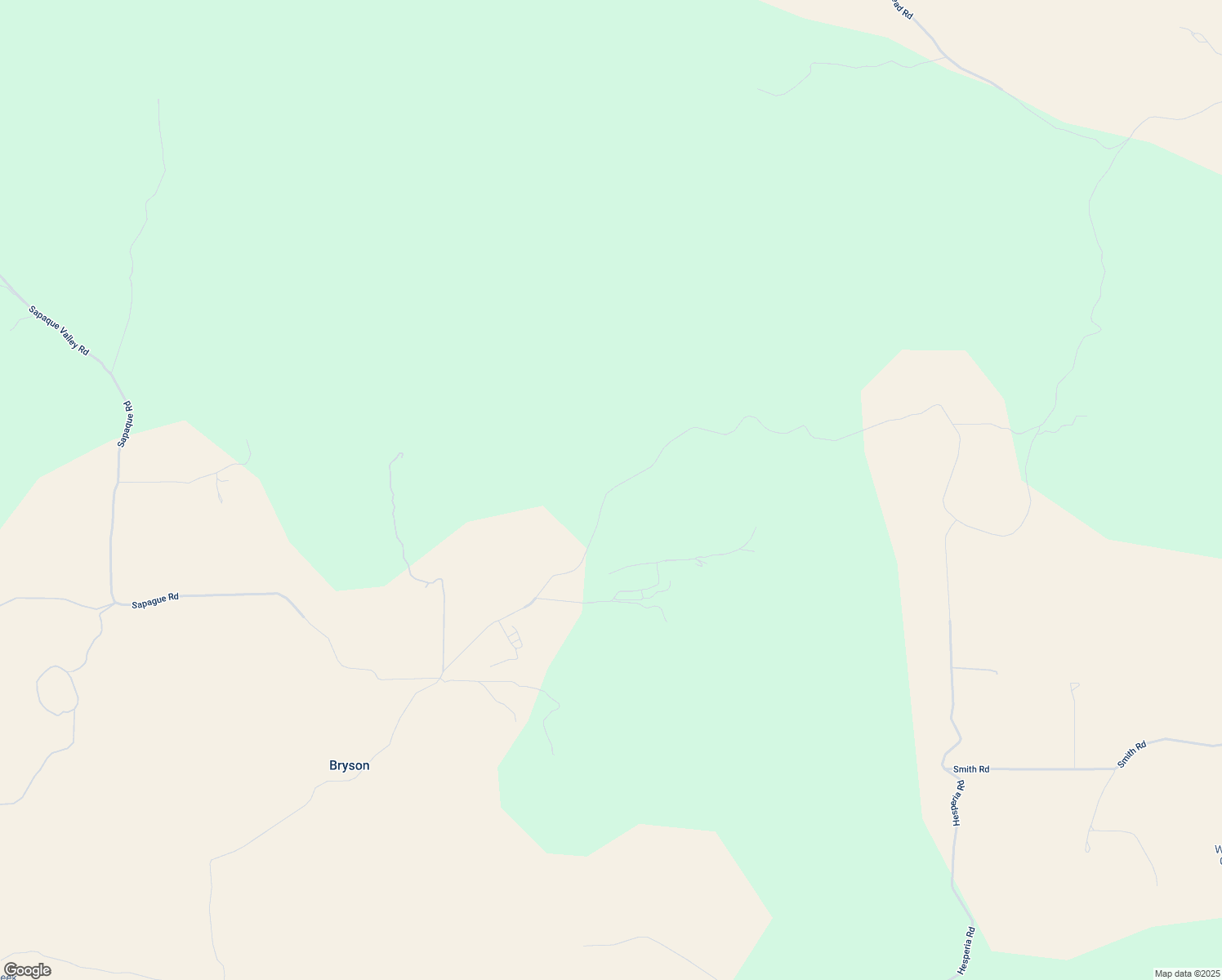 map of restaurants, bars, coffee shops, grocery stores, and more near 76386 Bryson Hesperia Road in Bradley