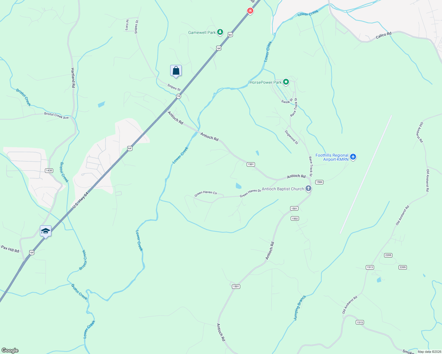 map of restaurants, bars, coffee shops, grocery stores, and more near 2808 Burns Circle in Morganton