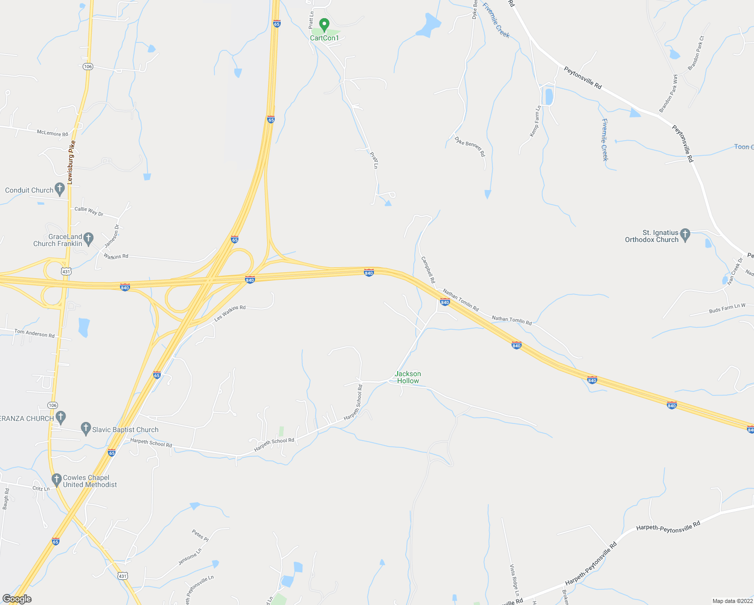 map of restaurants, bars, coffee shops, grocery stores, and more near 4536 Harpeth School Road in Franklin