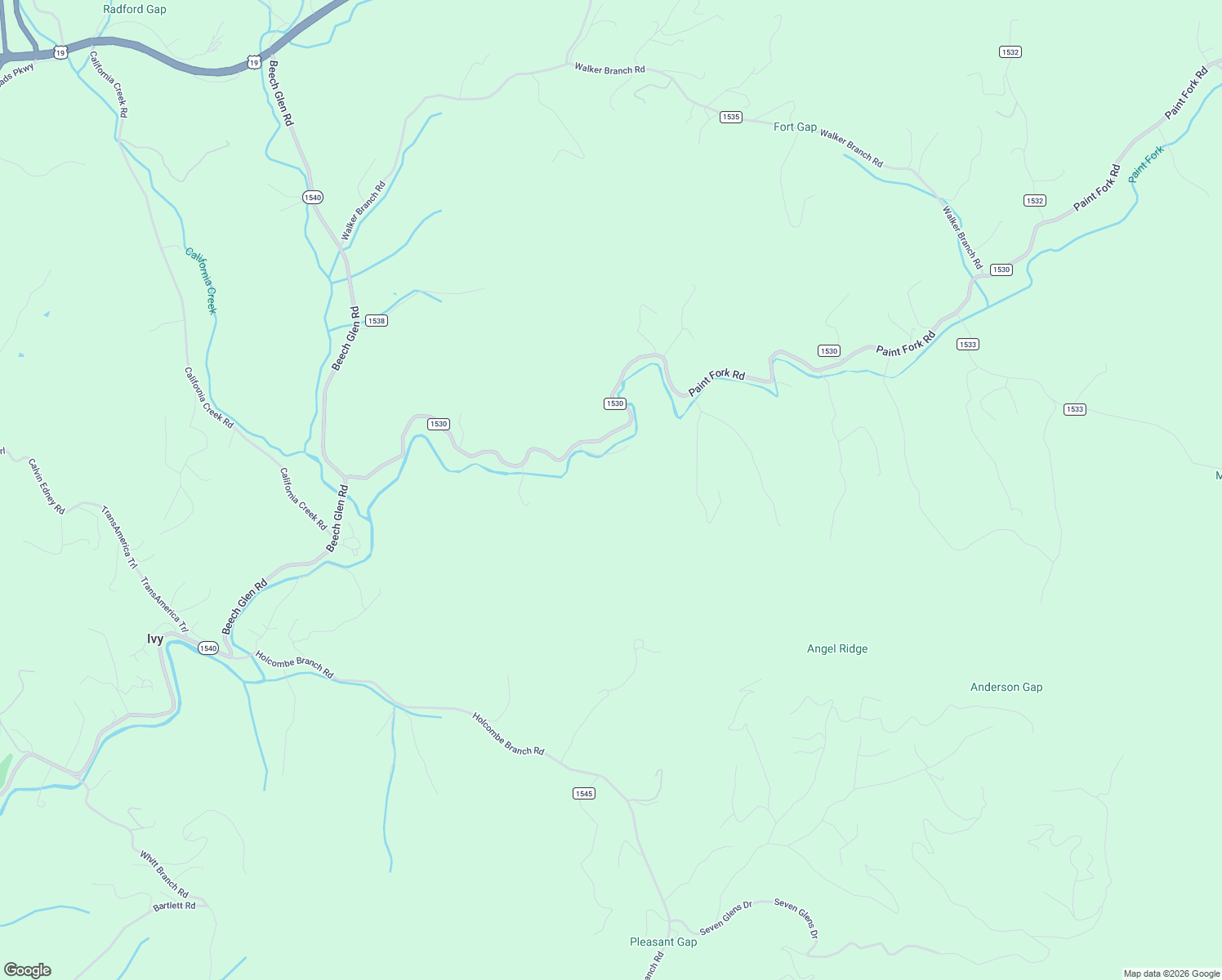 map of restaurants, bars, coffee shops, grocery stores, and more near 942 Paint Fork Road in Mars Hill