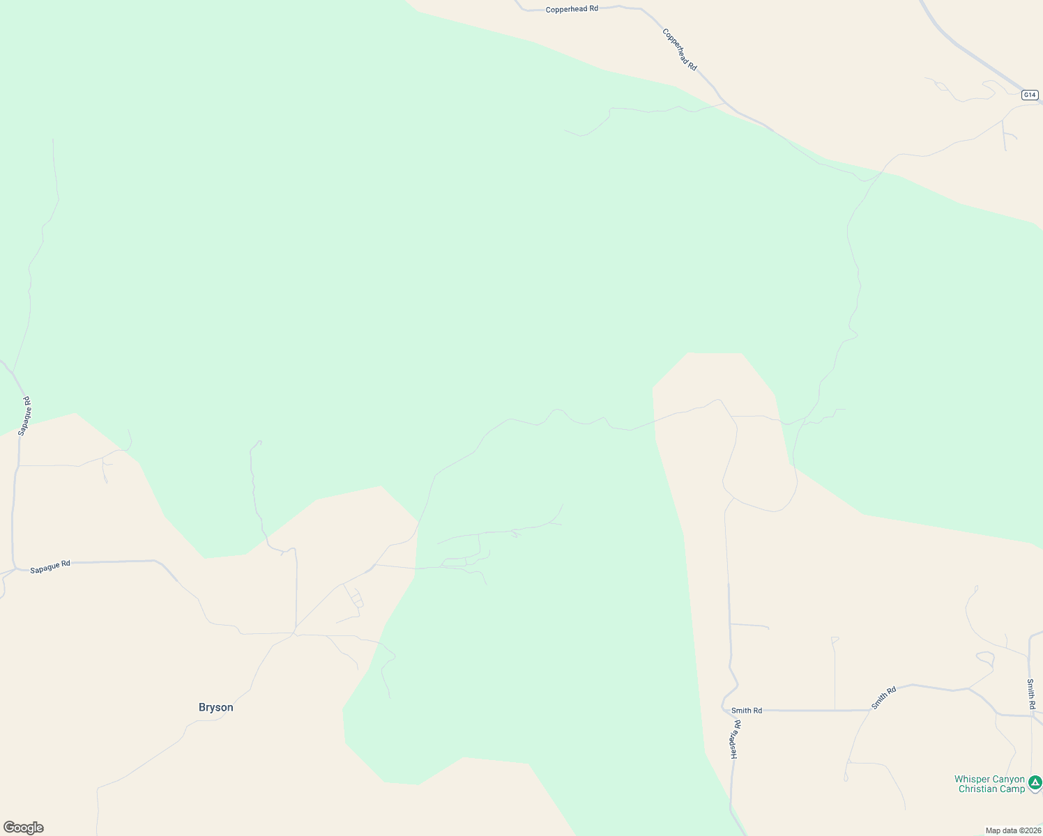 map of restaurants, bars, coffee shops, grocery stores, and more near 76043 Bryson Hesperia Road in Bradley