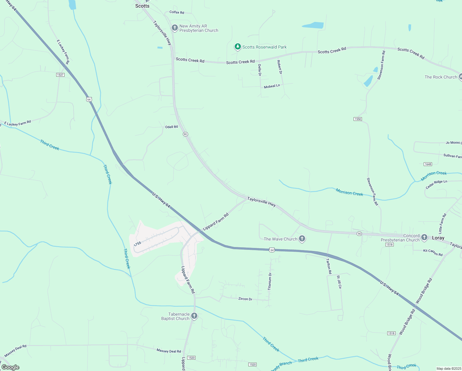 map of restaurants, bars, coffee shops, grocery stores, and more near 4274 Taylorsville Highway in Statesville