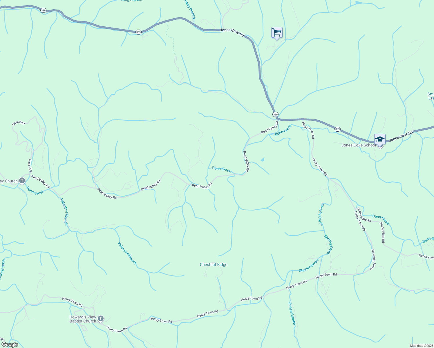 map of restaurants, bars, coffee shops, grocery stores, and more near 4845 Pearl Valley Road in Sevierville