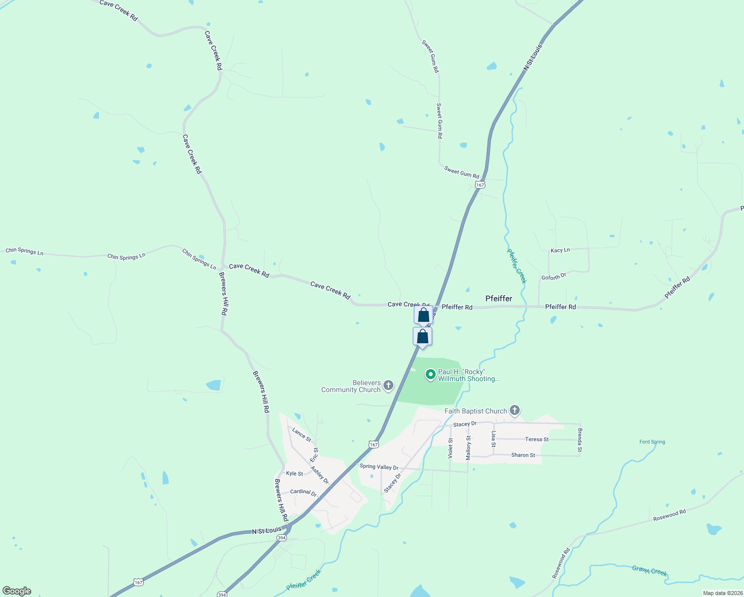 map of restaurants, bars, coffee shops, grocery stores, and more near 160 Cave Creek Road in Batesville