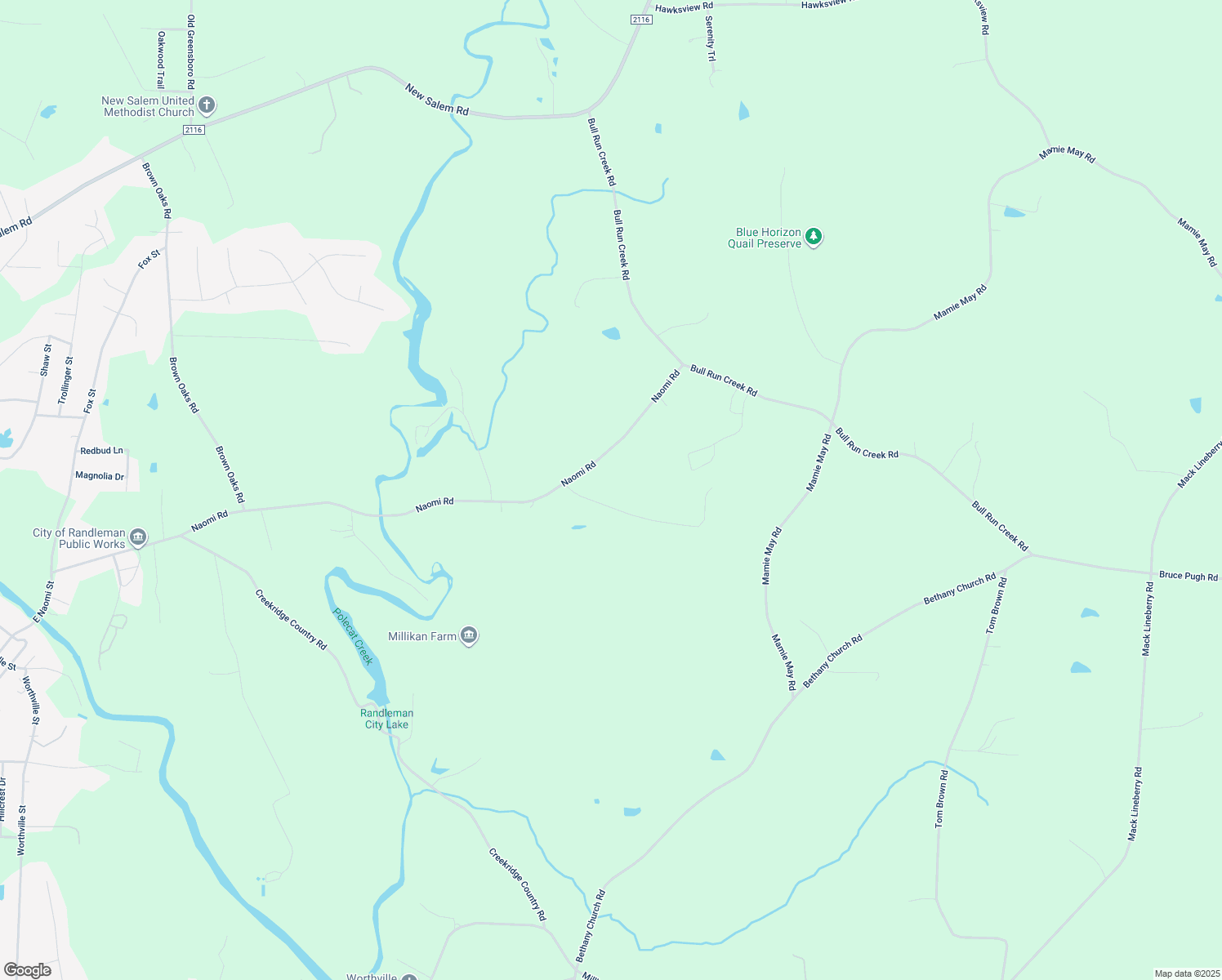 map of restaurants, bars, coffee shops, grocery stores, and more near 2152 Naomi Road in Franklinville