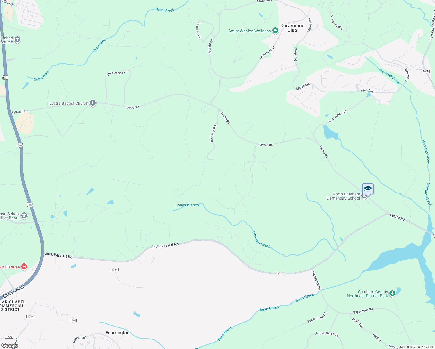 map of restaurants, bars, coffee shops, grocery stores, and more near 282 Beech Slope Court in Chapel Hill