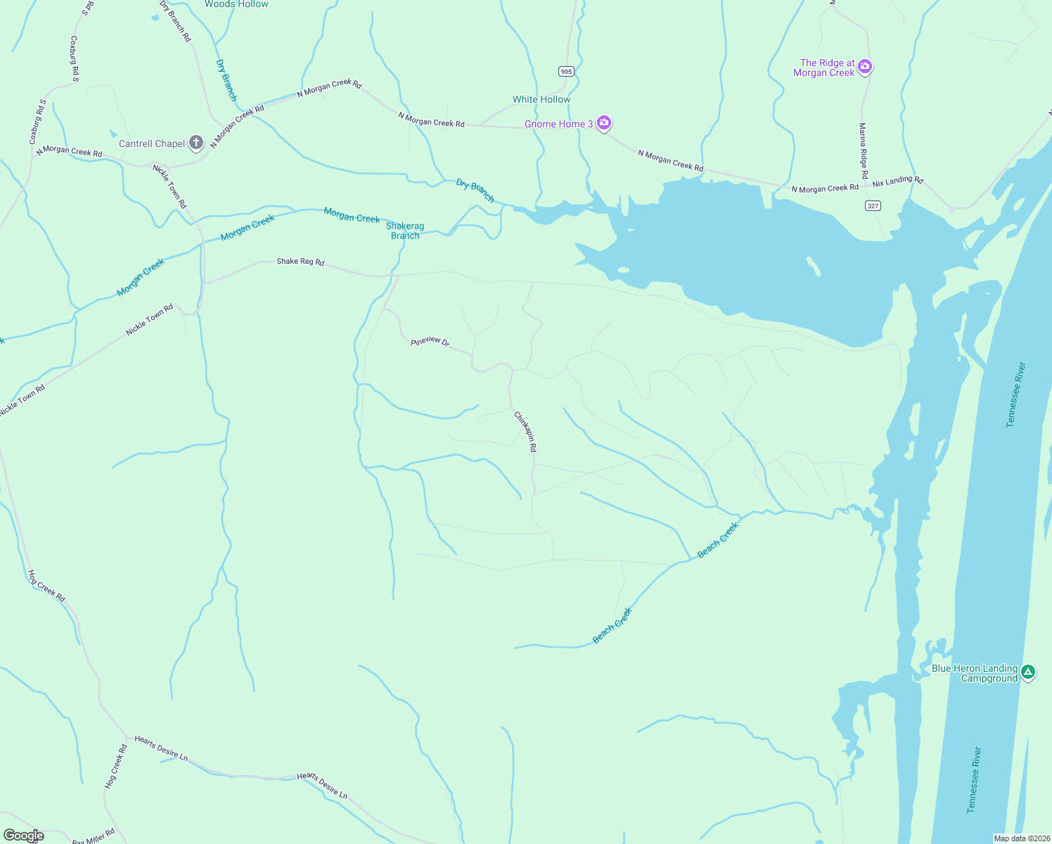 map of restaurants, bars, coffee shops, grocery stores, and more near 296 Chinkapin Road in Sugar Tree