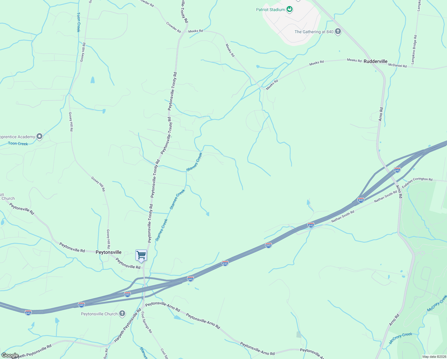 map of restaurants, bars, coffee shops, grocery stores, and more near Unnamed Road in College Grove