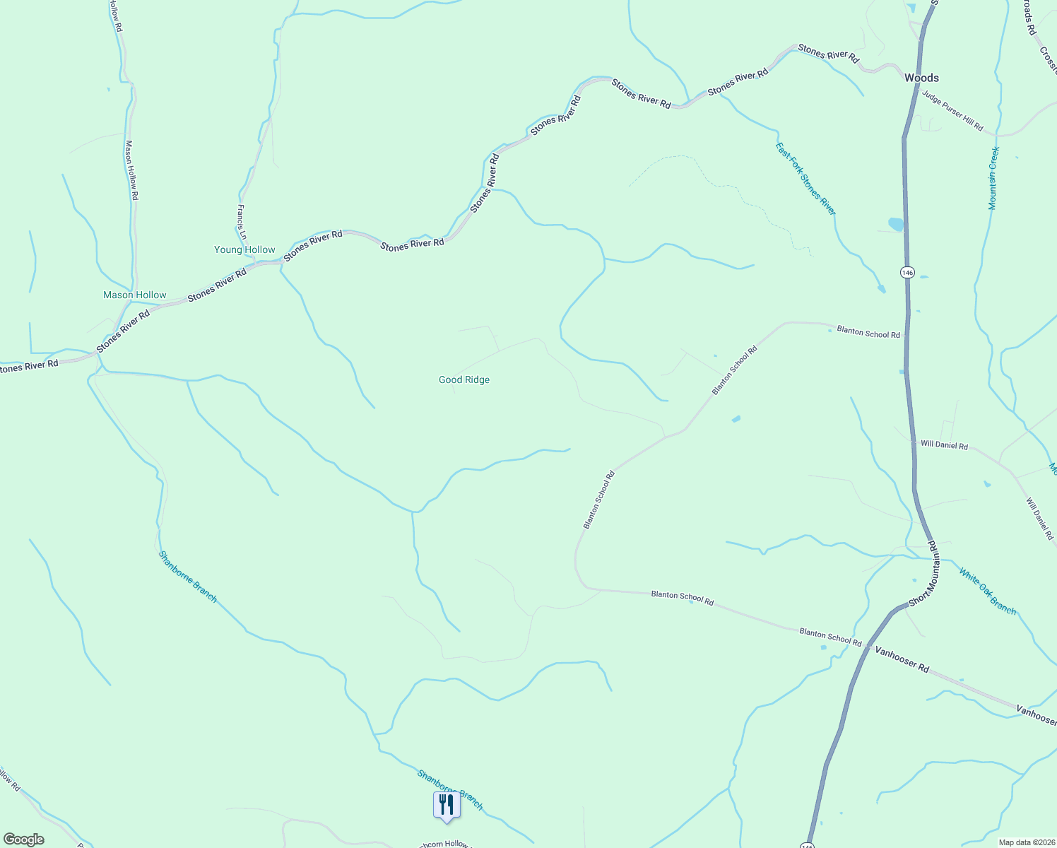 map of restaurants, bars, coffee shops, grocery stores, and more near 321 Goodridge Road in Woodbury