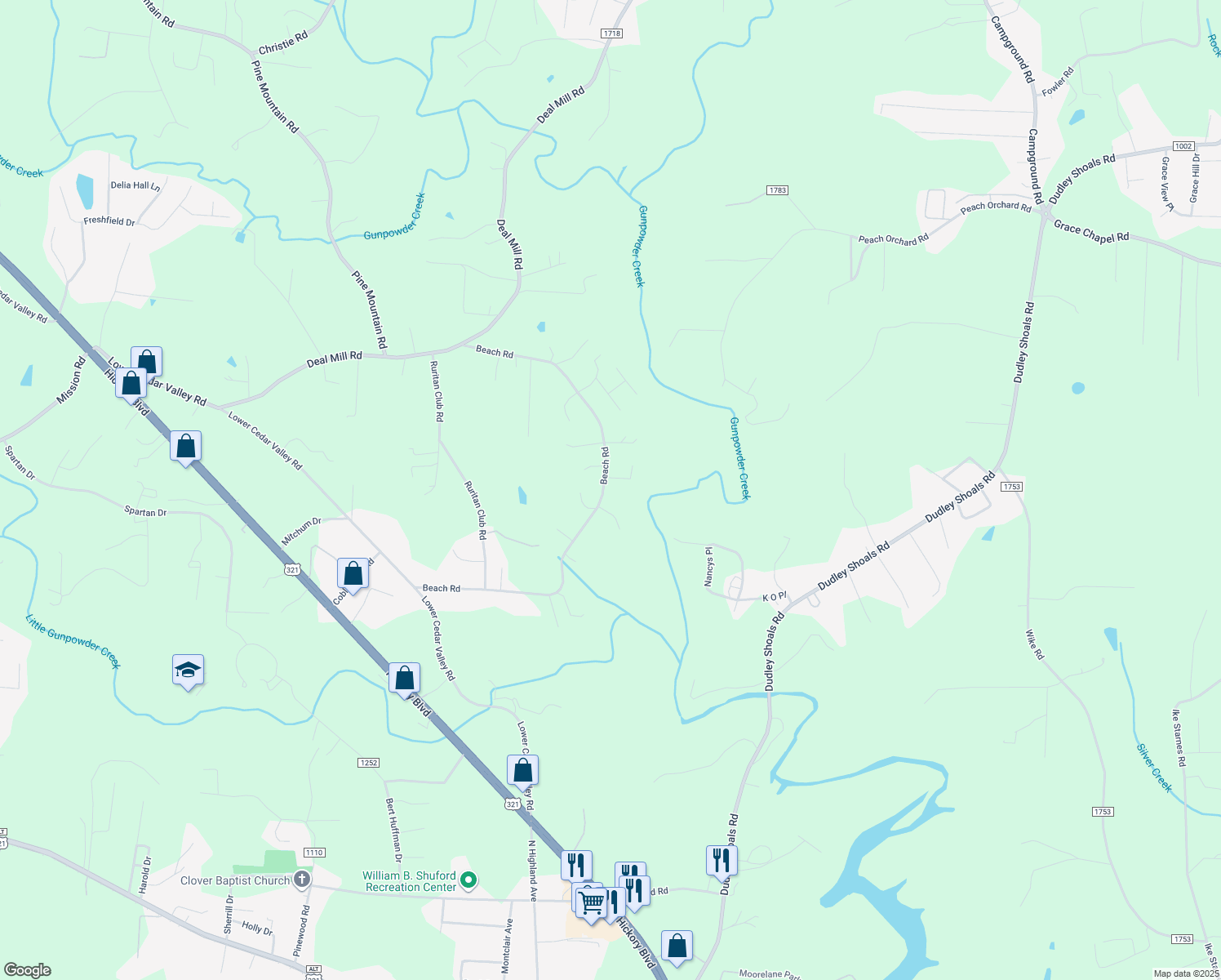 map of restaurants, bars, coffee shops, grocery stores, and more near 4092 Beach Road in Hudson