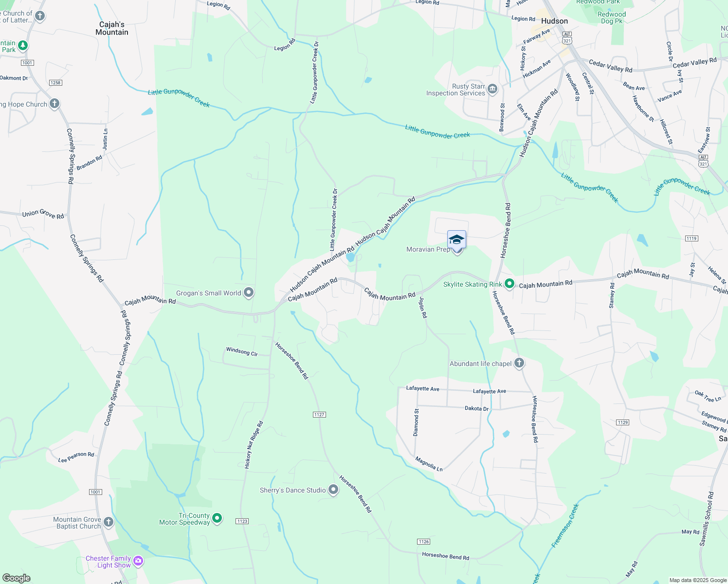 map of restaurants, bars, coffee shops, grocery stores, and more near 4118 Hill Place in Hudson