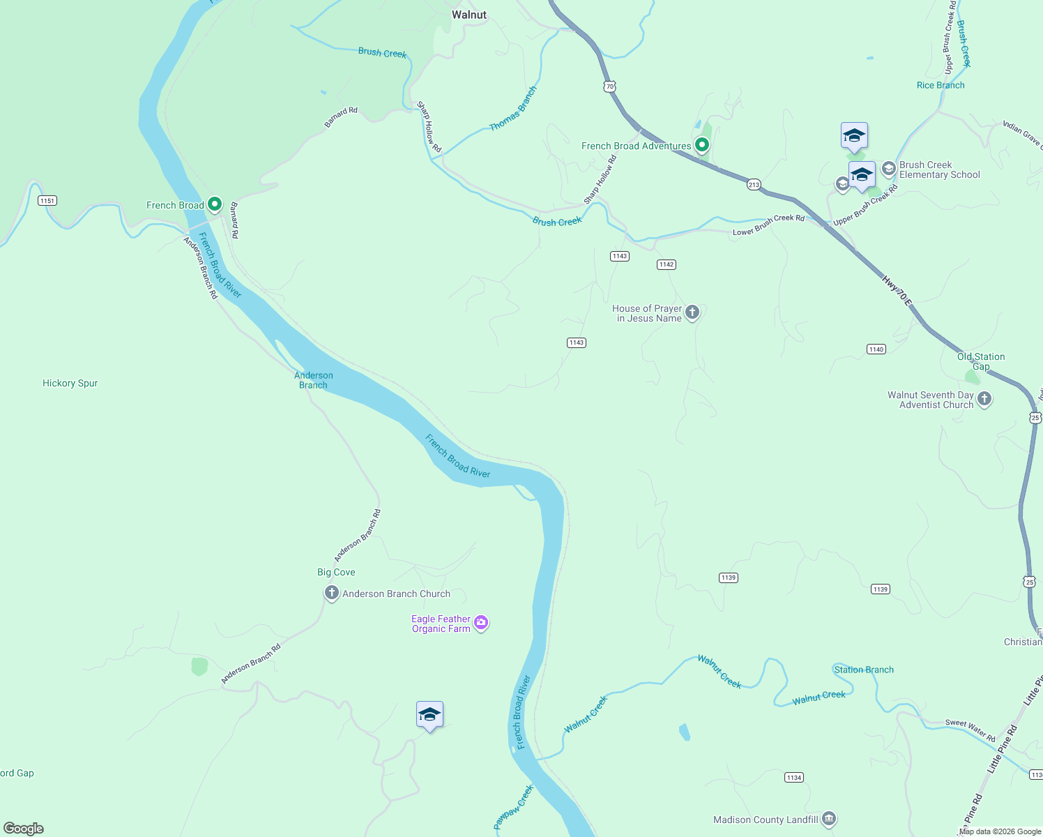 map of restaurants, bars, coffee shops, grocery stores, and more near 755 Snelson Road in Marshall