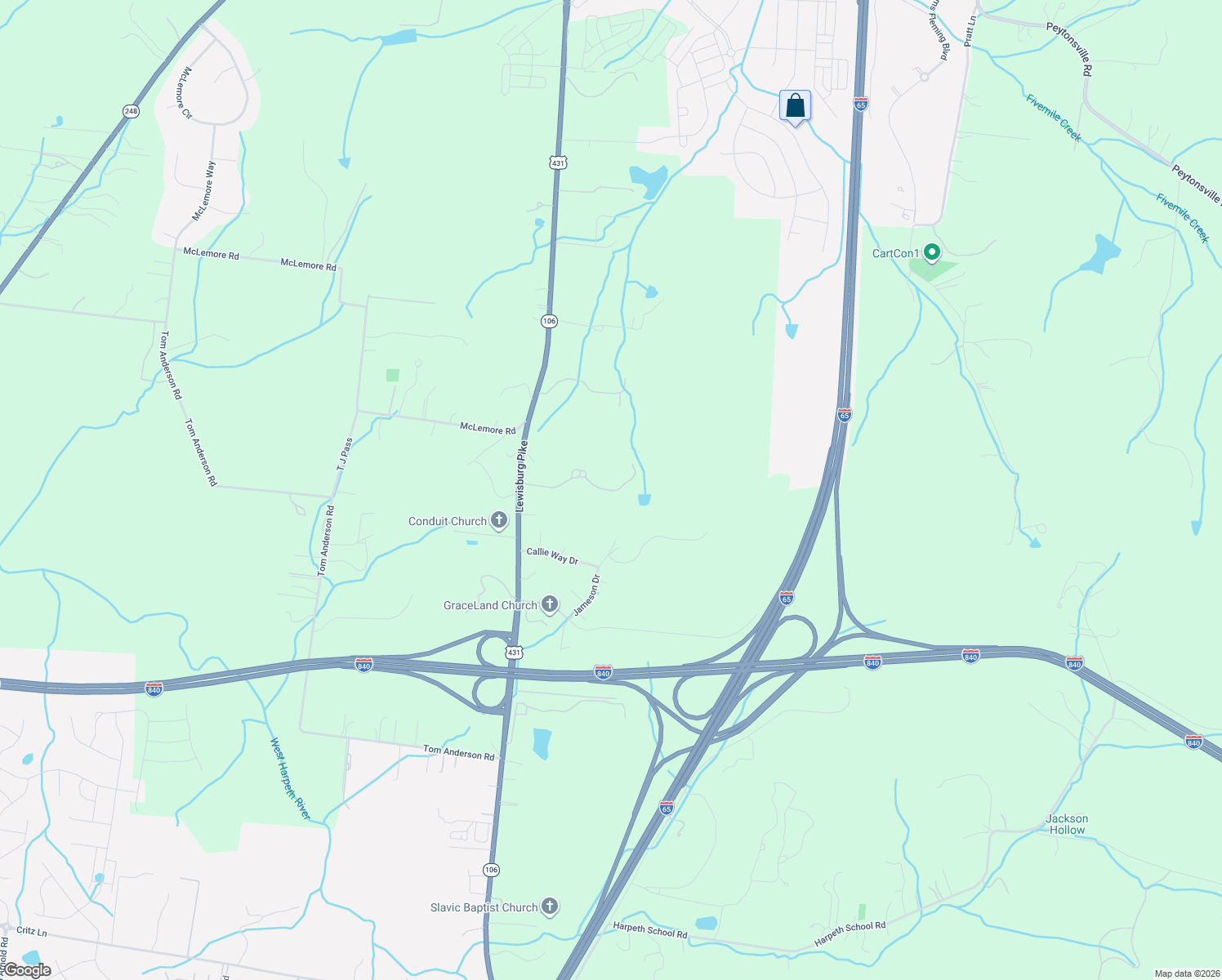 map of restaurants, bars, coffee shops, grocery stores, and more near 1633 Lewisburg Pike in Franklin