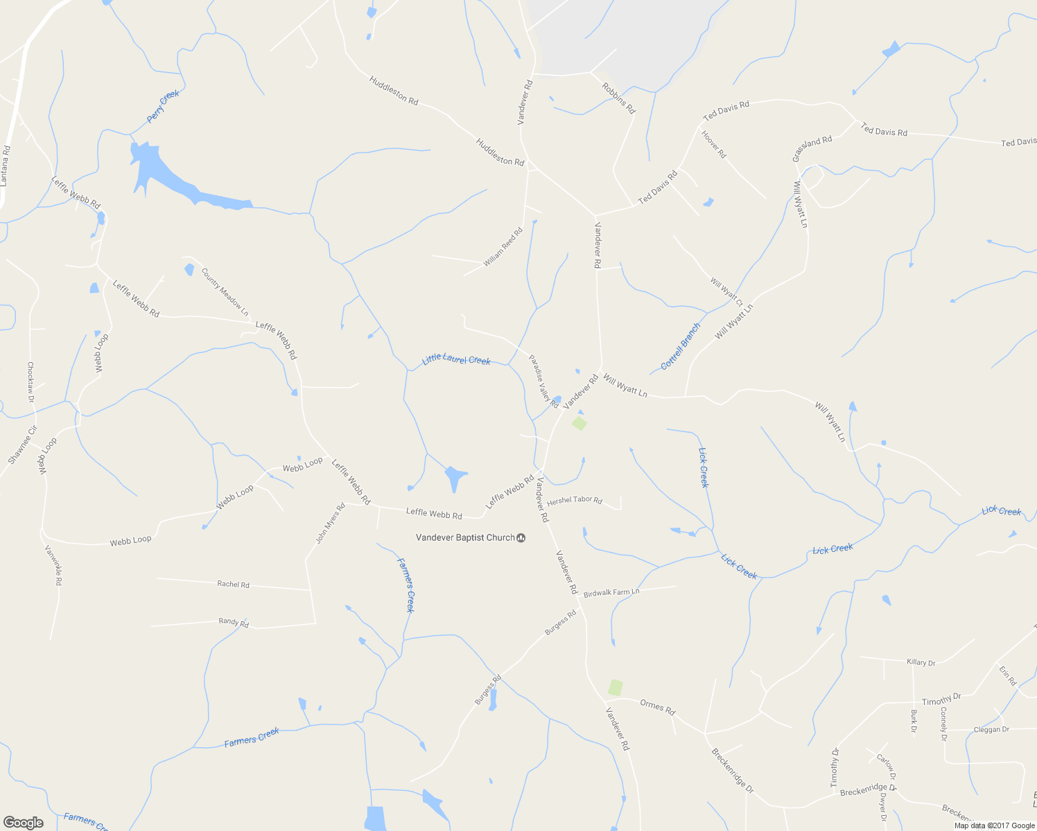 map of restaurants, bars, coffee shops, grocery stores, and more near 3598 Vandever Road in Crossville