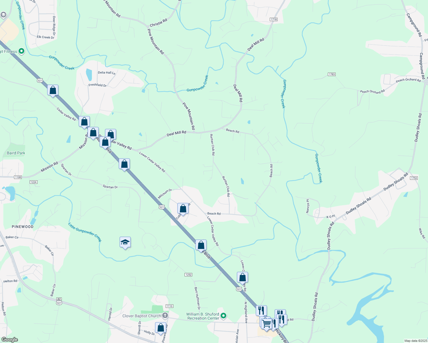 map of restaurants, bars, coffee shops, grocery stores, and more near 3420 Front Place in Hudson