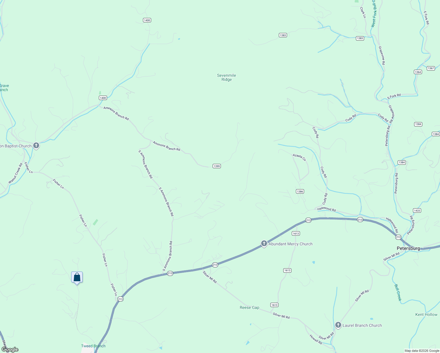 map of restaurants, bars, coffee shops, grocery stores, and more near 1627 Ammons Branch Road in Marshall