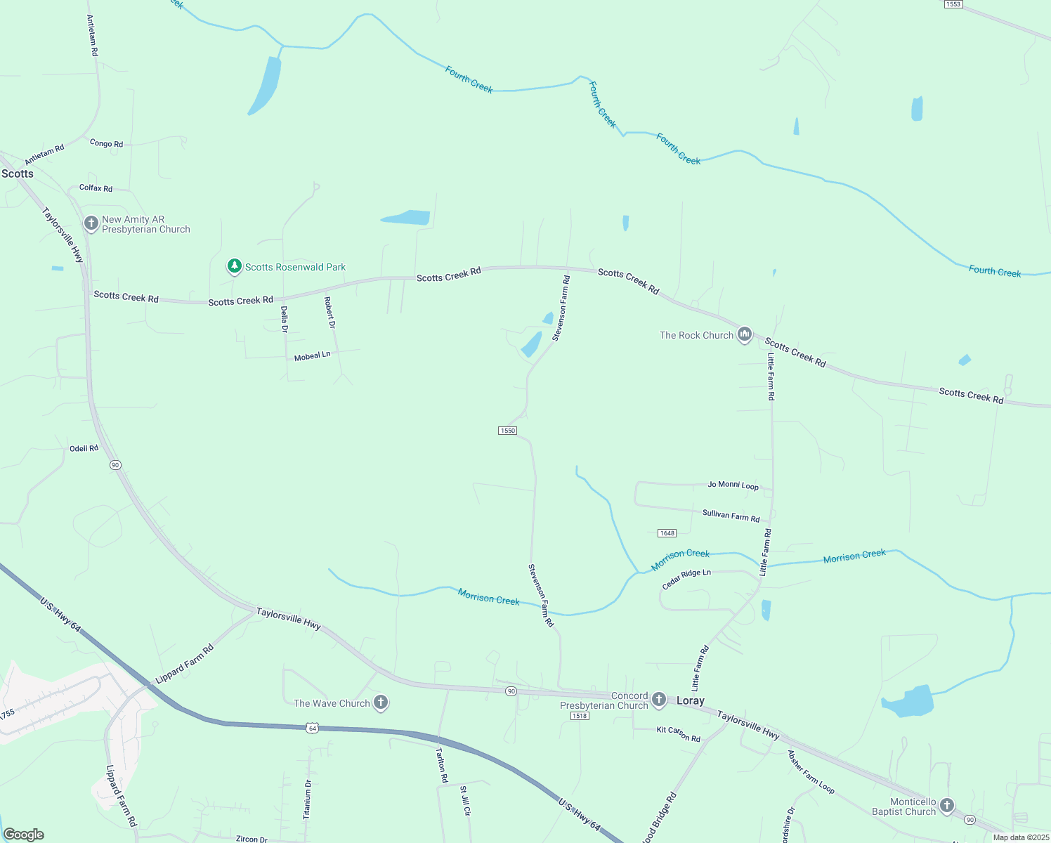 map of restaurants, bars, coffee shops, grocery stores, and more near 470 Stevenson Farm Road in Statesville