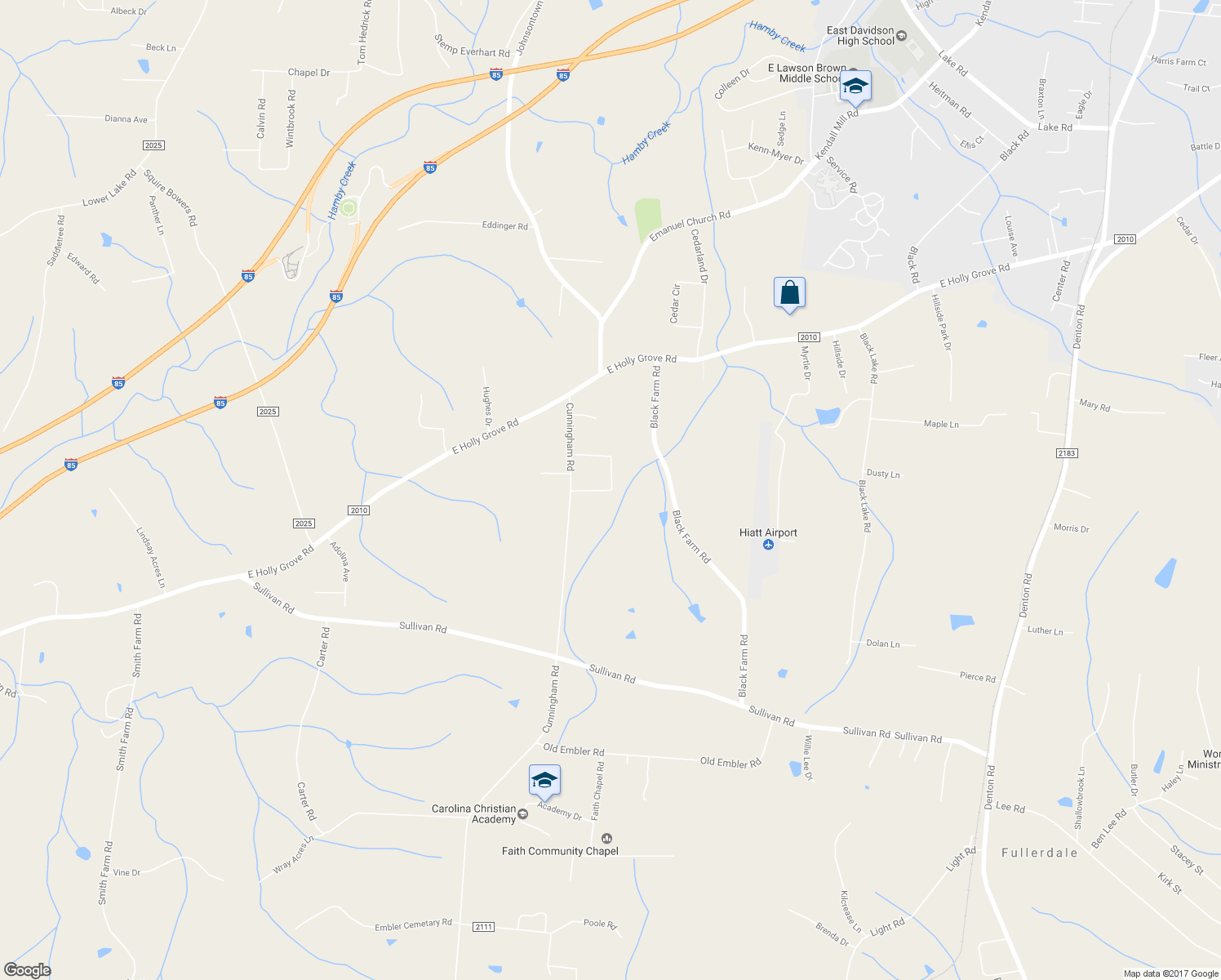 map of restaurants, bars, coffee shops, grocery stores, and more near 218 Cunningham Loop Road in Thomasville