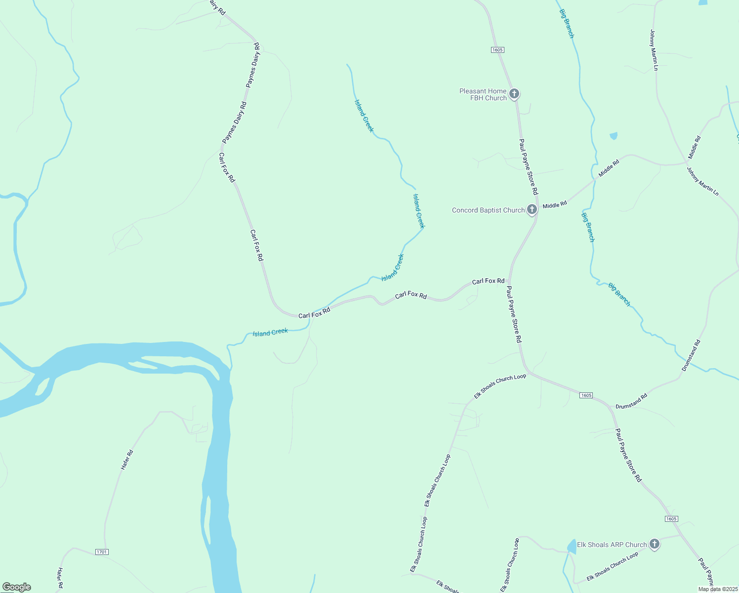 map of restaurants, bars, coffee shops, grocery stores, and more near Carl Fox Road in Township of Taylorsville