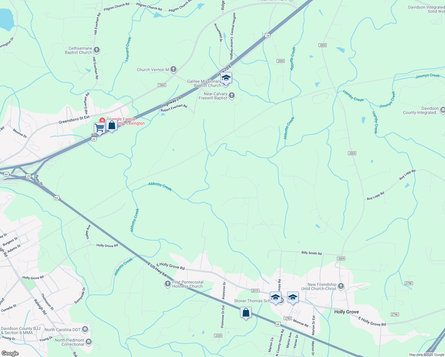 map of restaurants, bars, coffee shops, grocery stores, and more near 1149 Louya Road in Lexington