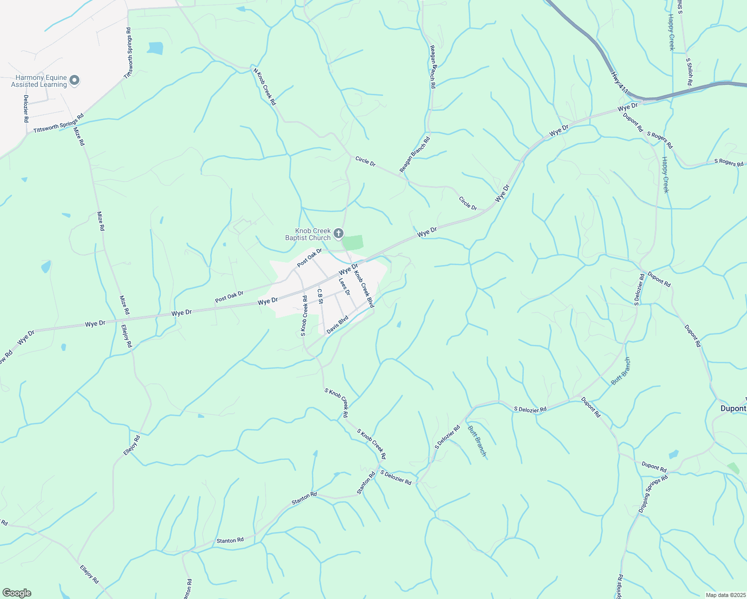 map of restaurants, bars, coffee shops, grocery stores, and more near 839 Knob Creek Boulevard in Seymour