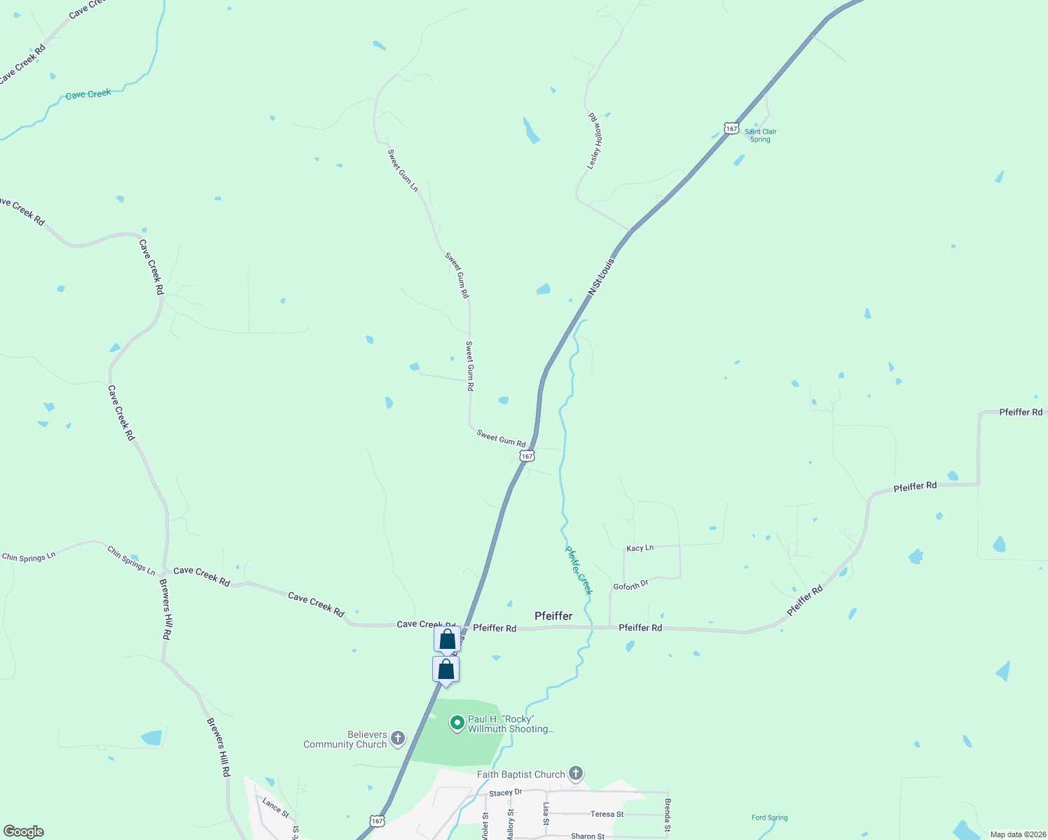 map of restaurants, bars, coffee shops, grocery stores, and more near 4105 North Saint Louis in Batesville