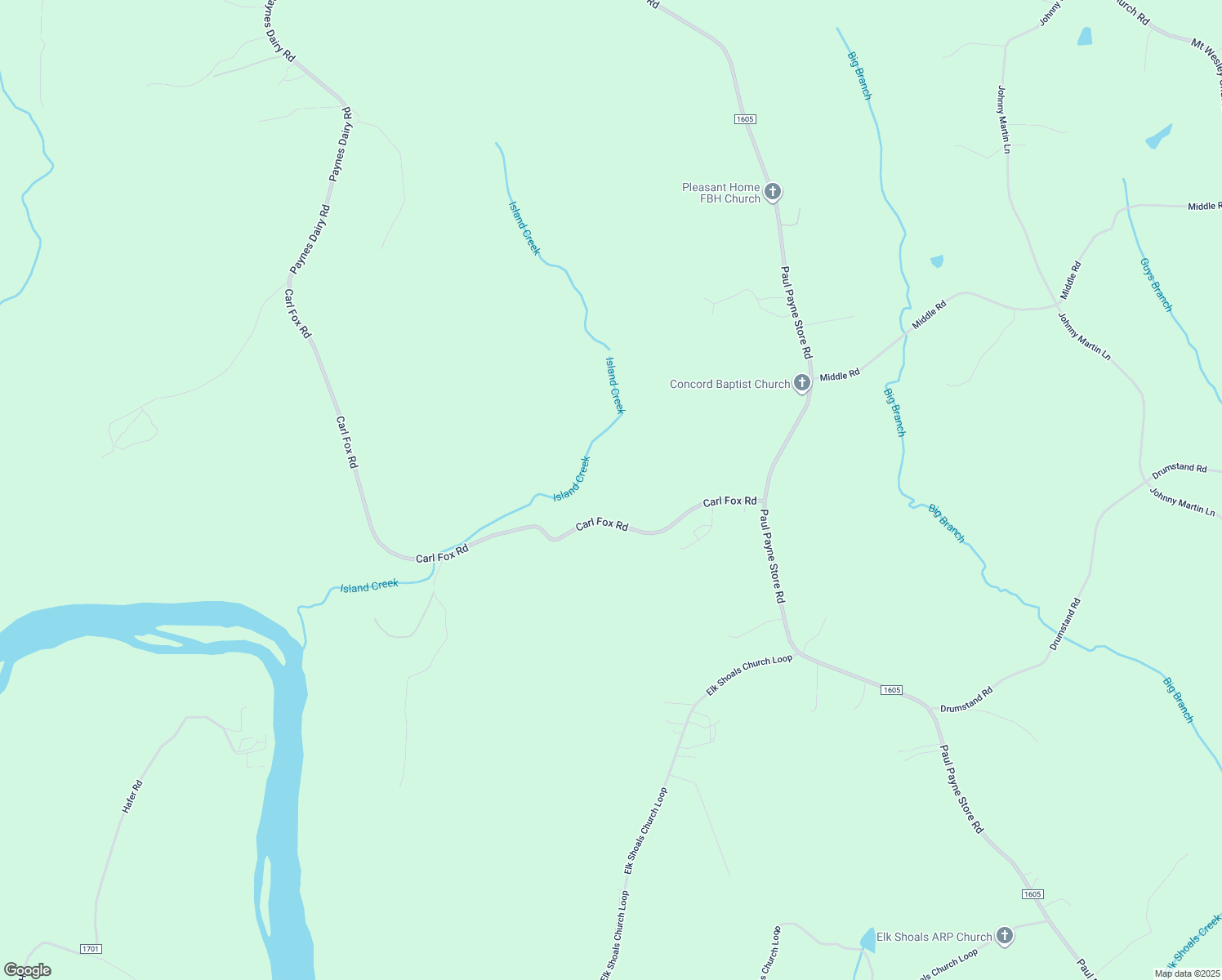 map of restaurants, bars, coffee shops, grocery stores, and more near Carl Fox Road in Township of Taylorsville