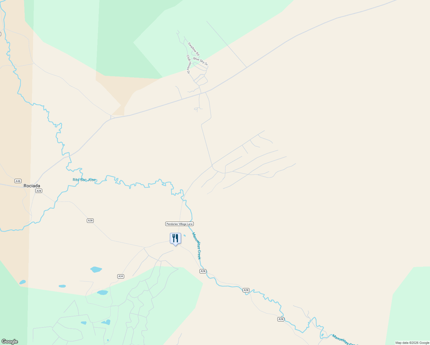 map of restaurants, bars, coffee shops, grocery stores, and more near 267-277 Cumbre Road in Sapello