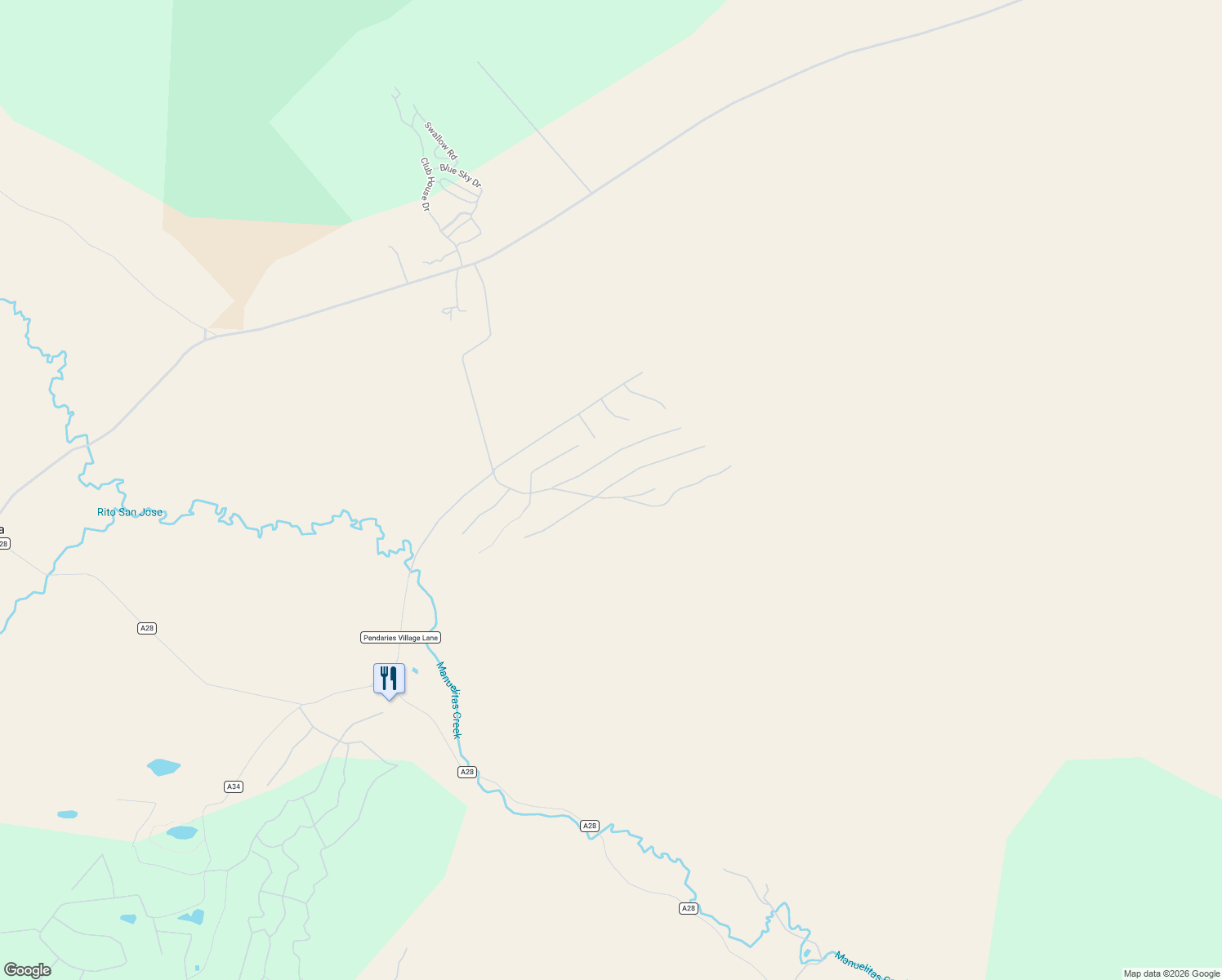 map of restaurants, bars, coffee shops, grocery stores, and more near 1-46 Consuelo Court in Sapello