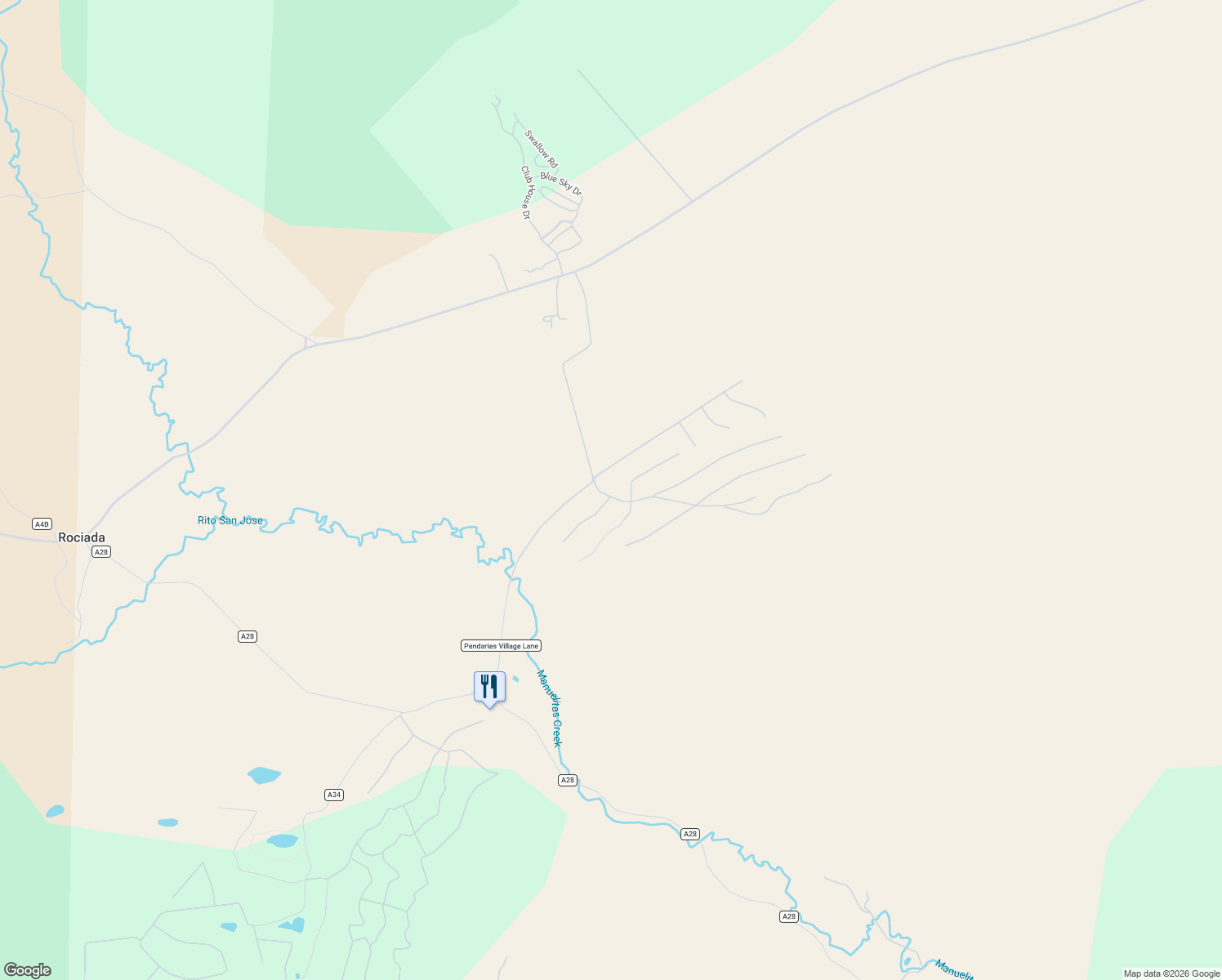 map of restaurants, bars, coffee shops, grocery stores, and more near 267-277 Cumbre Road in Sapello