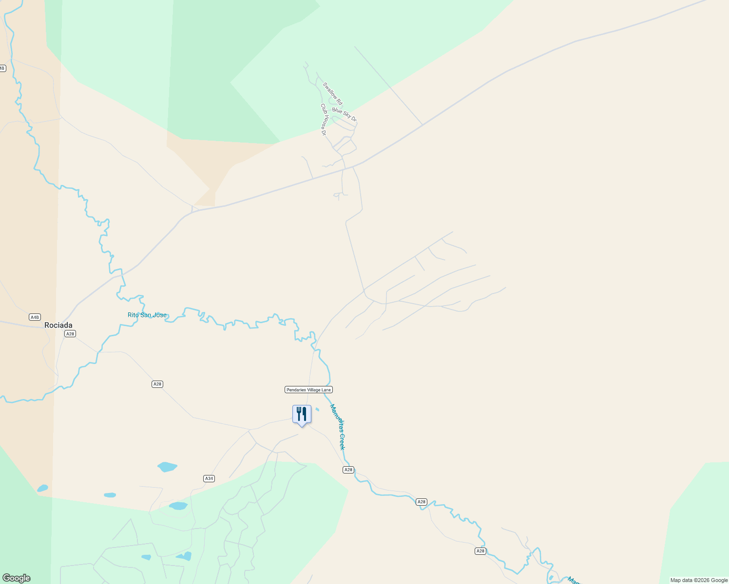 map of restaurants, bars, coffee shops, grocery stores, and more near 267 Cumbre Road in Rociada