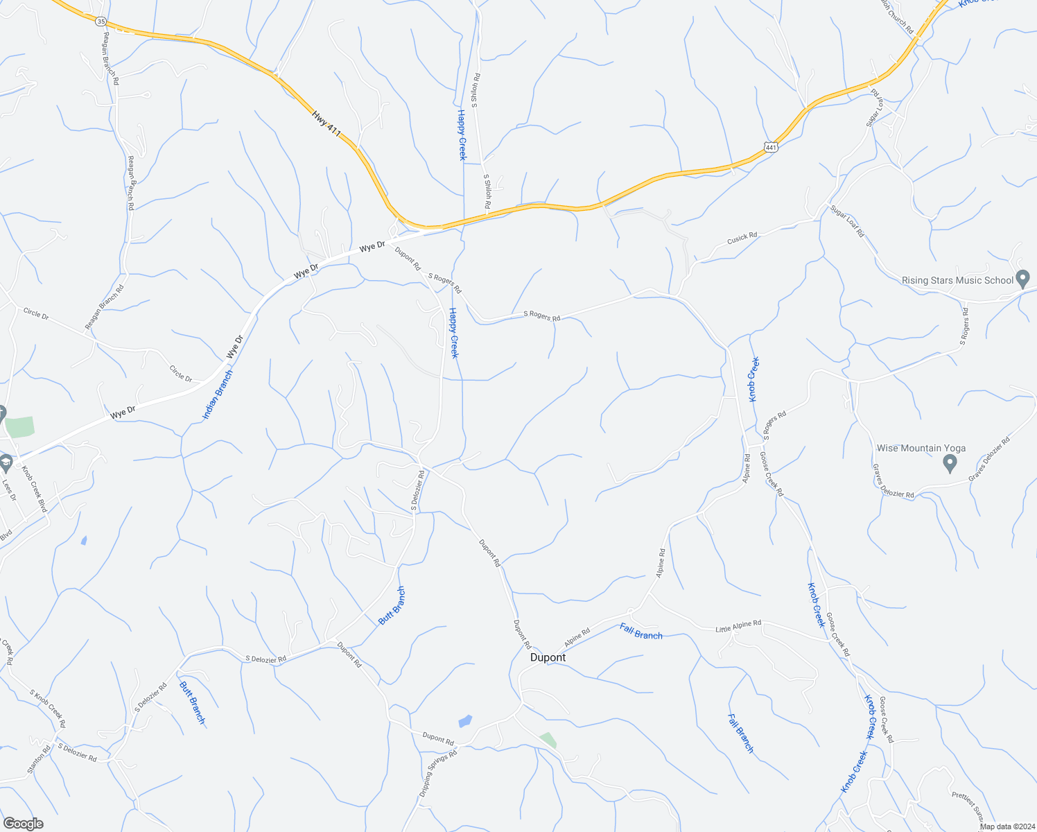 map of restaurants, bars, coffee shops, grocery stores, and more near 1514 Dupont Rd in Seymour