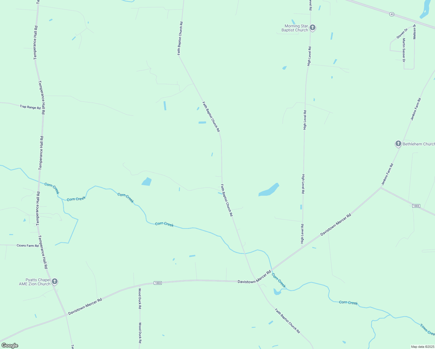 map of restaurants, bars, coffee shops, grocery stores, and more near 4541 Faith Baptist Church Road in Pinetops