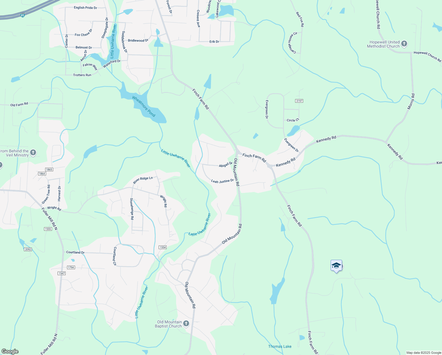 map of restaurants, bars, coffee shops, grocery stores, and more near 6570 Leah Justine Drive in Trinity