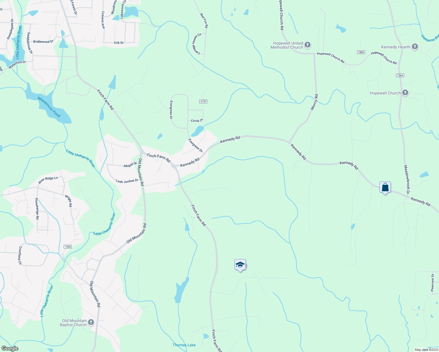 map of restaurants, bars, coffee shops, grocery stores, and more near 4120 Finch Farm Road in Trinity