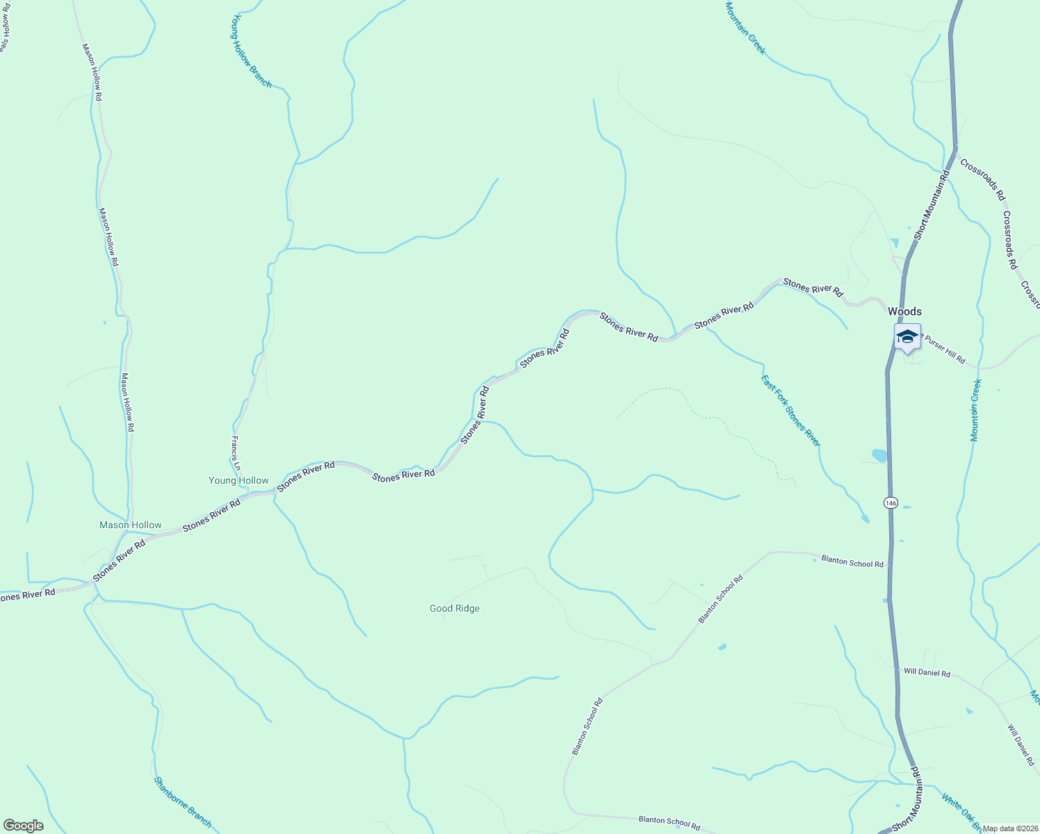 map of restaurants, bars, coffee shops, grocery stores, and more near 4006 Stones River Road in Woodbury