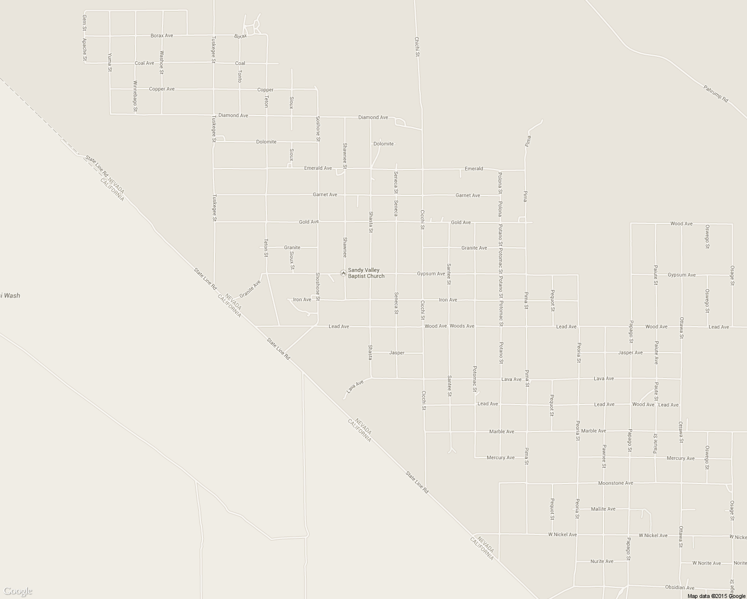 map of restaurants, bars, coffee shops, grocery stores, and more near 2280 Iron Avenue in Sandy Valley