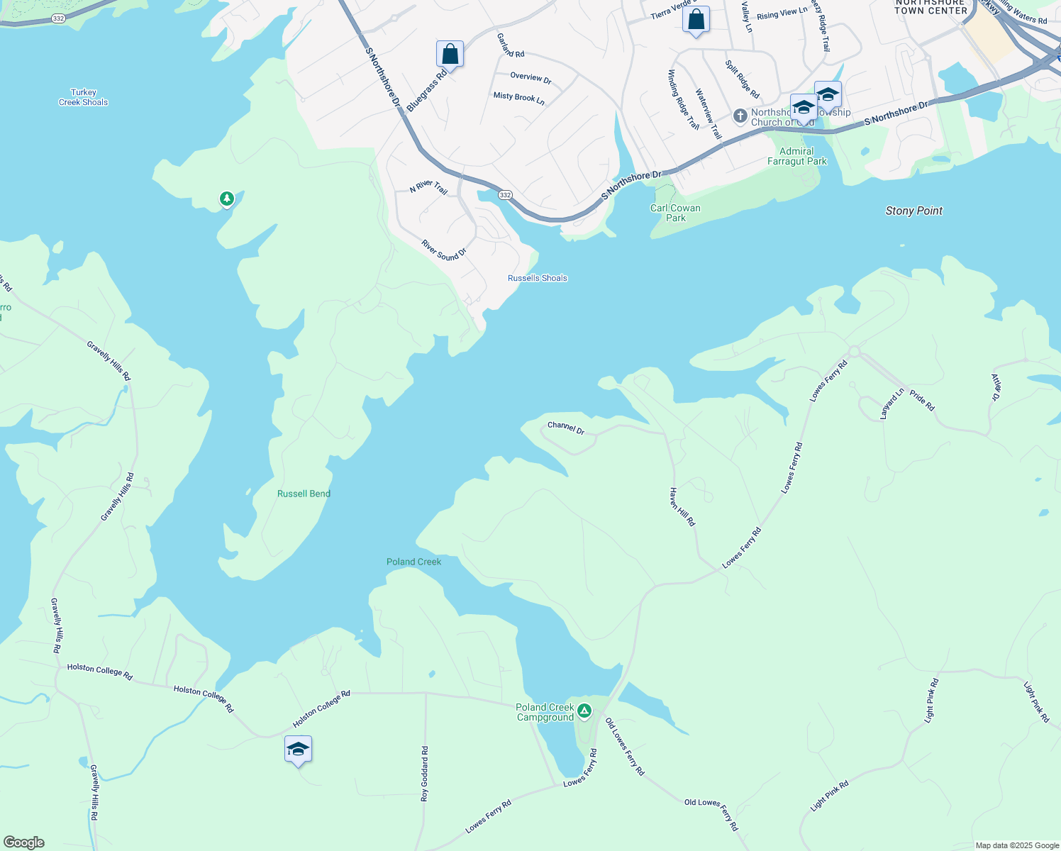 map of restaurants, bars, coffee shops, grocery stores, and more near 3688 Channel Drive in Louisville