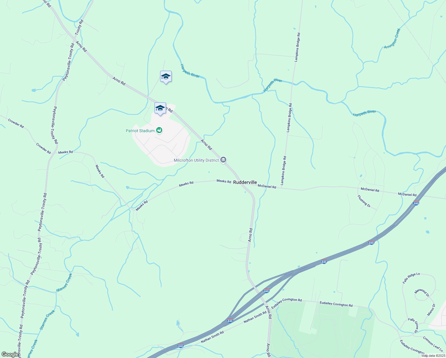 map of restaurants, bars, coffee shops, grocery stores, and more near 6294 Meeks Road in Franklin
