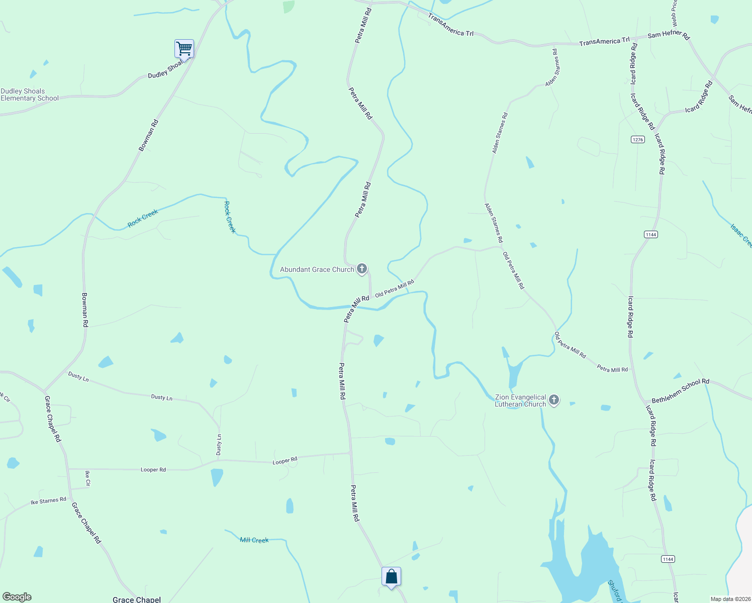 map of restaurants, bars, coffee shops, grocery stores, and more near 3739 Old Petra Mill Road in Granite Falls