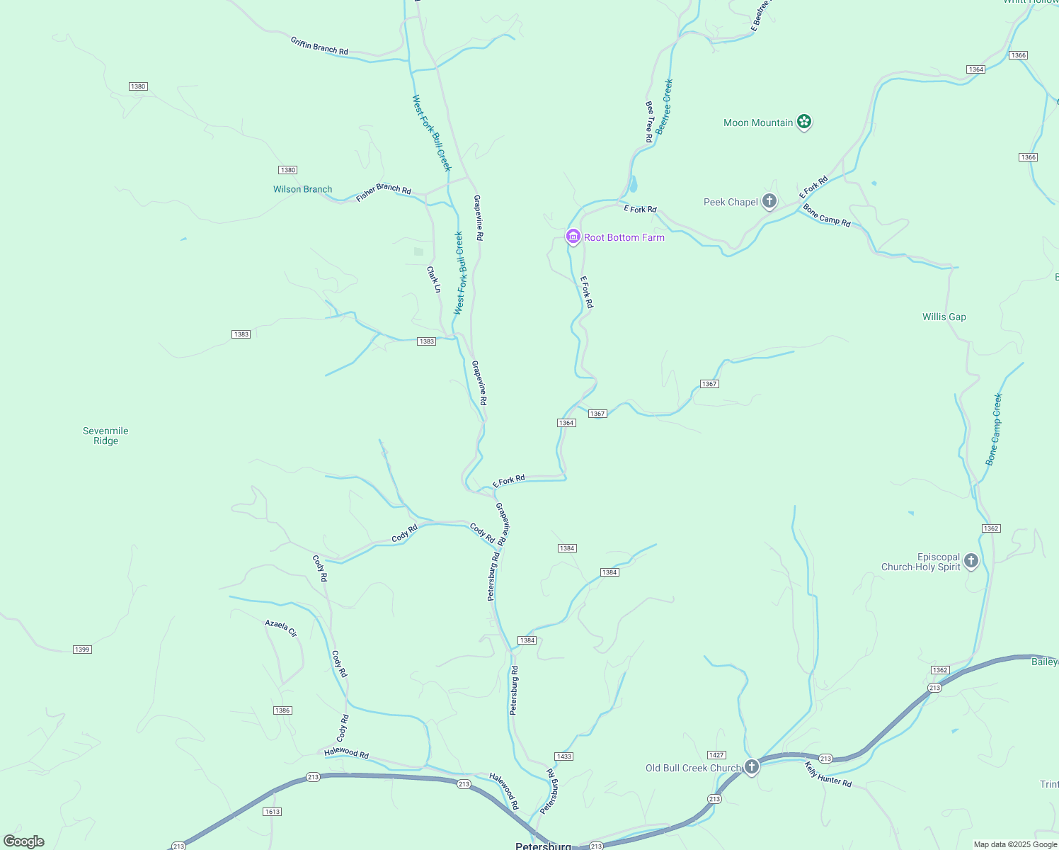map of restaurants, bars, coffee shops, grocery stores, and more near 577 East Fork Road in Marshall