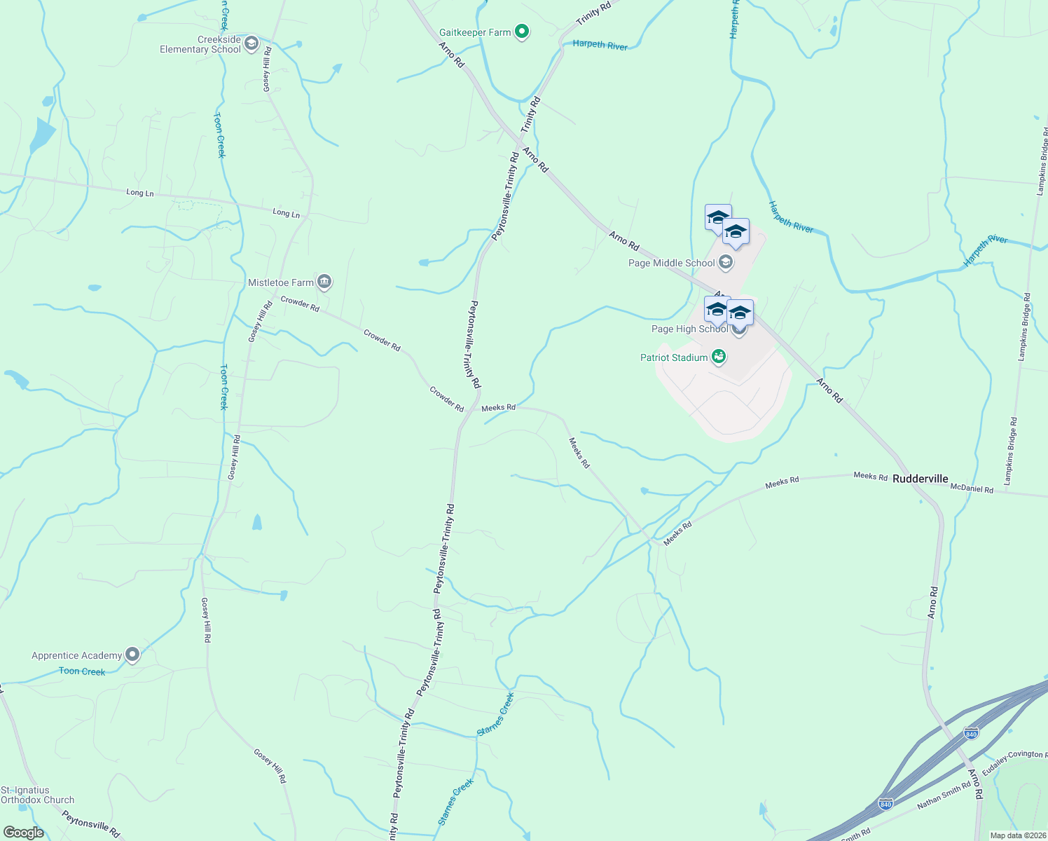 map of restaurants, bars, coffee shops, grocery stores, and more near 6200 Meeks Road in Franklin