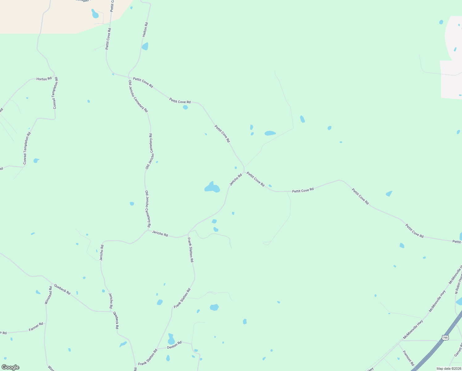 map of restaurants, bars, coffee shops, grocery stores, and more near 425 Jericho Road in Quebeck