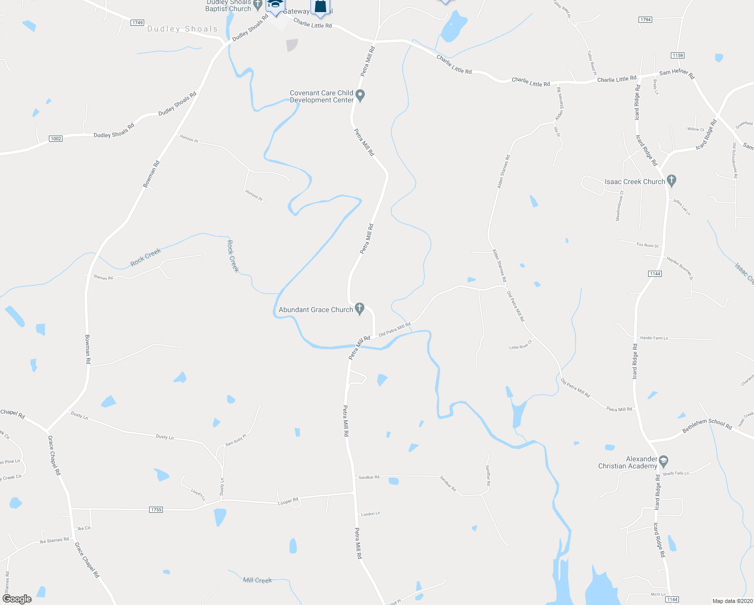 map of restaurants, bars, coffee shops, grocery stores, and more near 5778 Petra Mill Road in Granite Falls