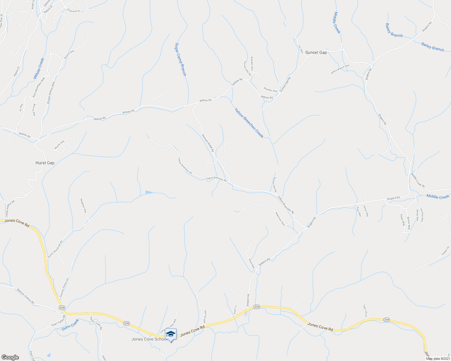 map of restaurants, bars, coffee shops, grocery stores, and more near 882 Yellow Breeches Road in Cosby