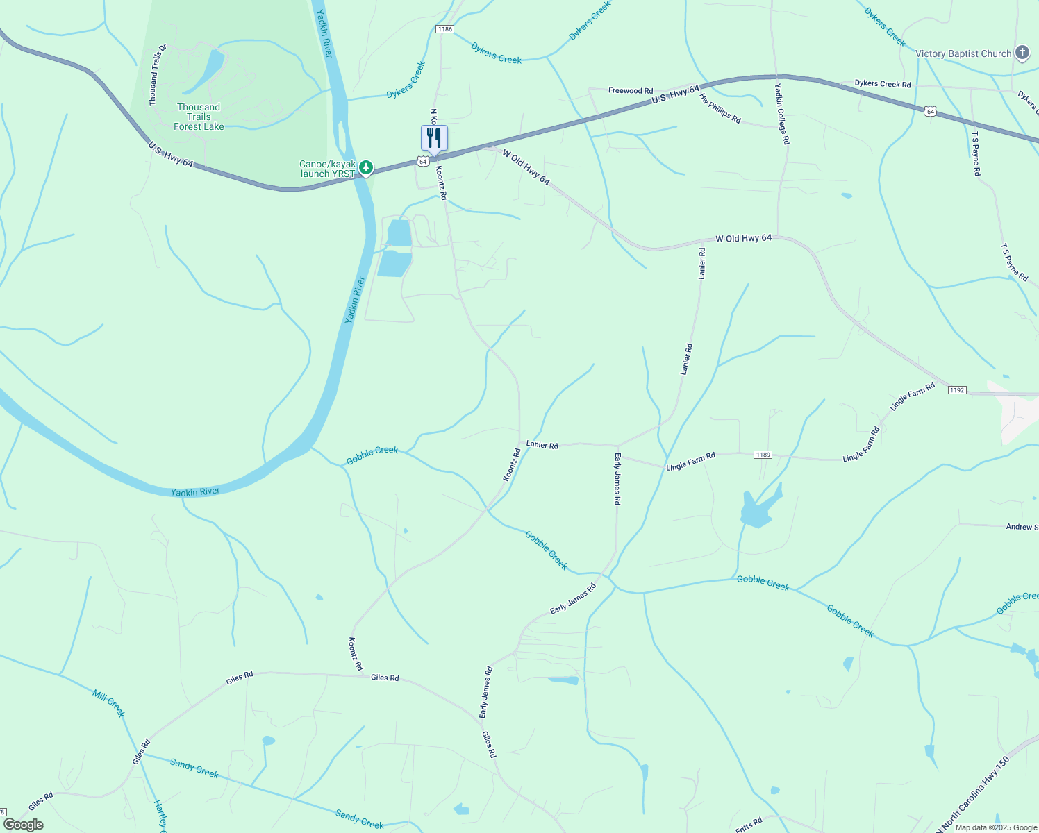map of restaurants, bars, coffee shops, grocery stores, and more near 1034 Koontz Road in Lexington