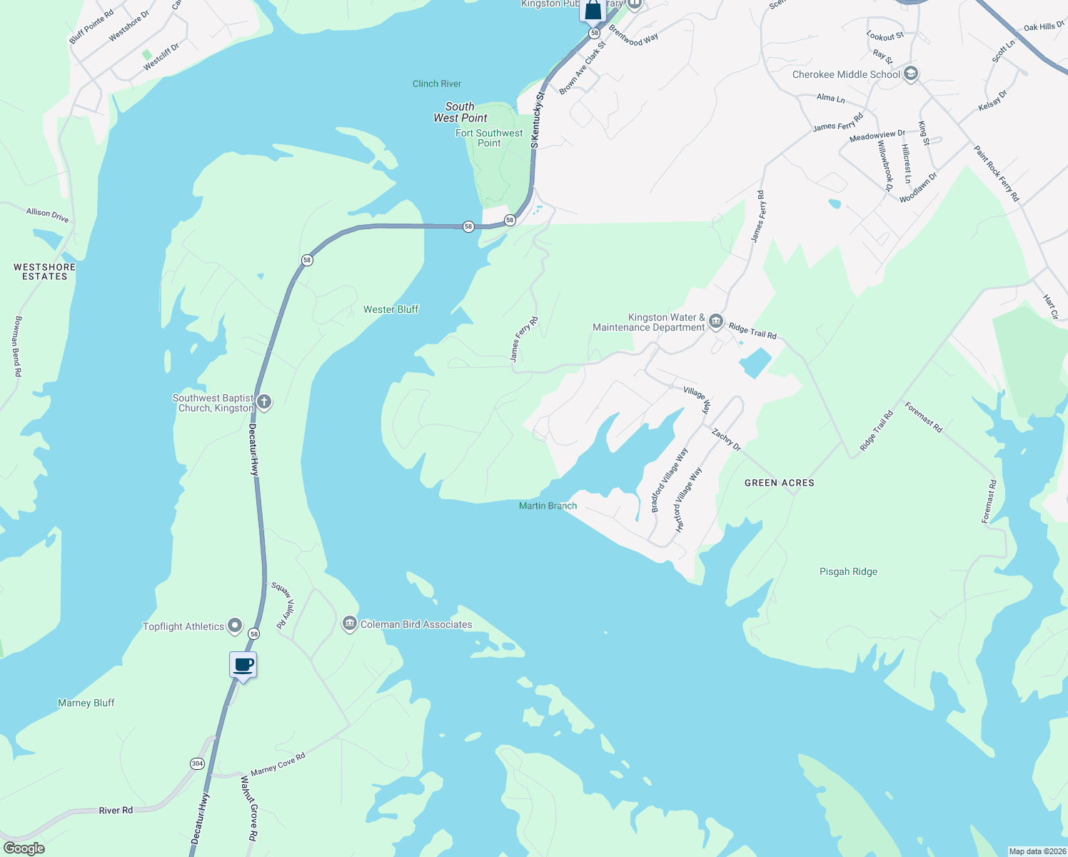 map of restaurants, bars, coffee shops, grocery stores, and more near 2632 Grand View Court in Kingston