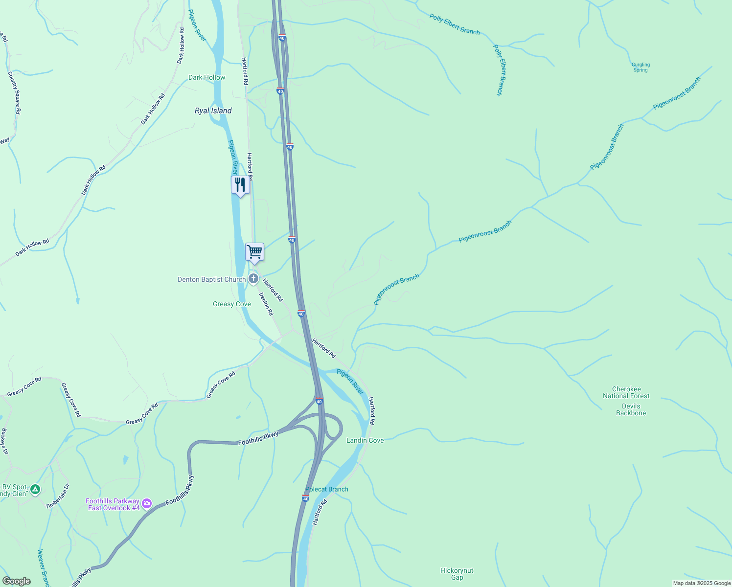 map of restaurants, bars, coffee shops, grocery stores, and more near 234 Ridge Walk Rd in Newport