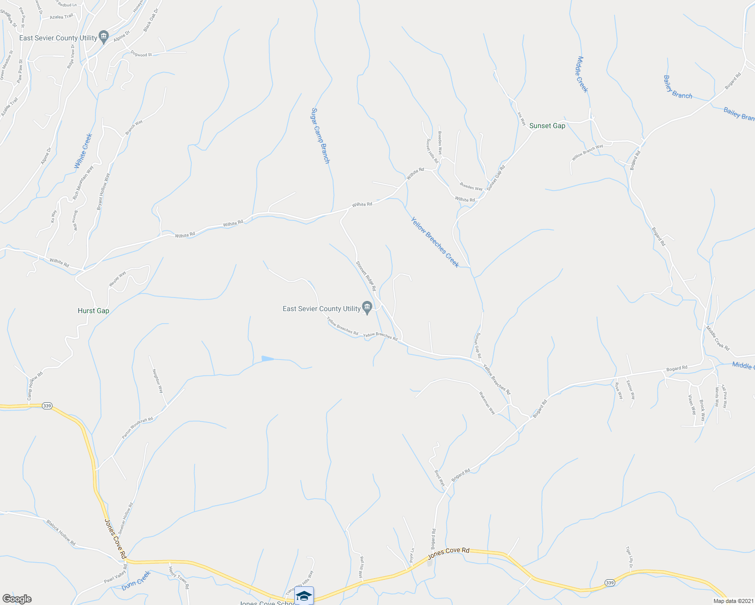 map of restaurants, bars, coffee shops, grocery stores, and more near 1006 Raymond Way in Cosby