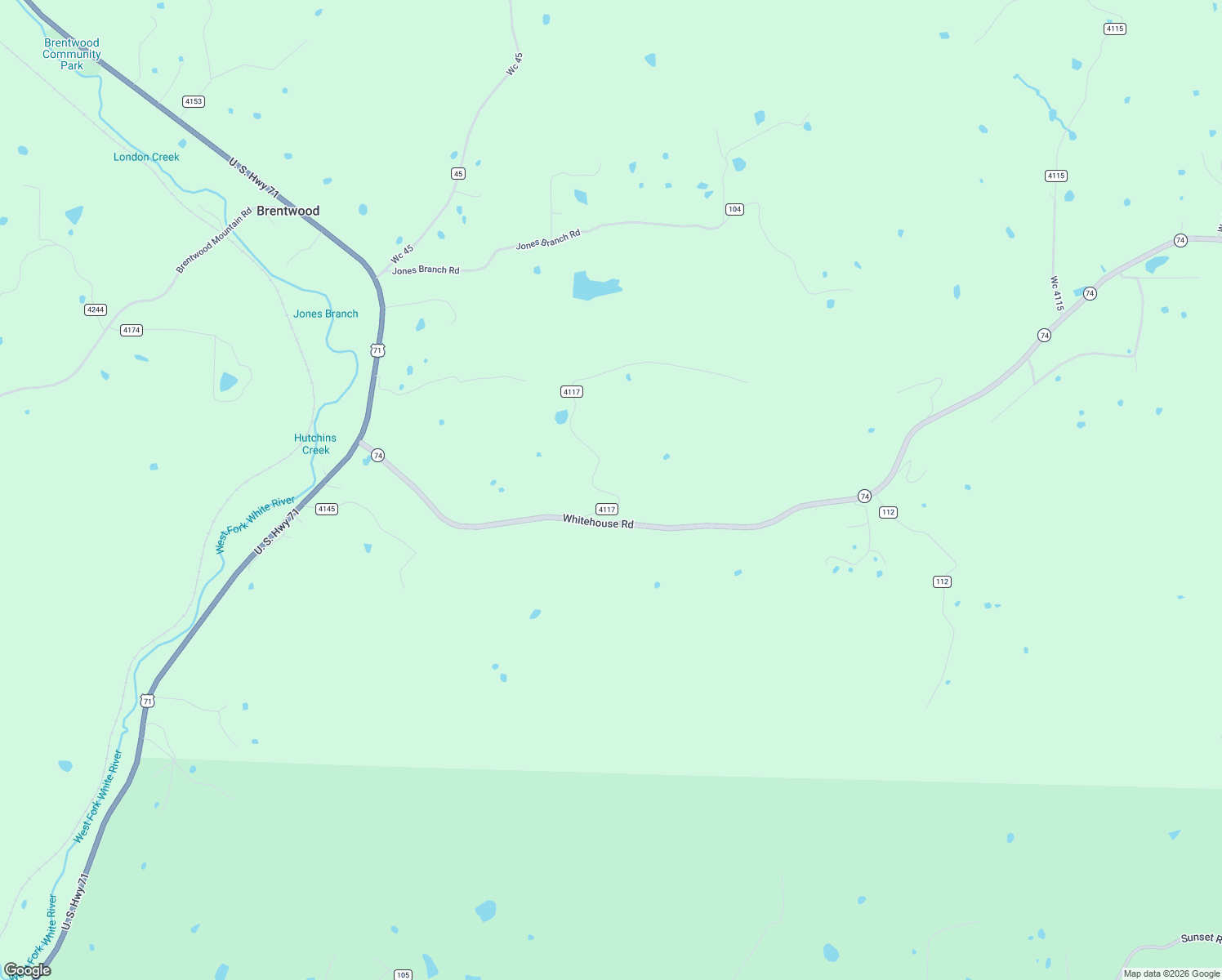 map of restaurants, bars, coffee shops, grocery stores, and more near 17346 Tyson Hog Farm Road in Winslow